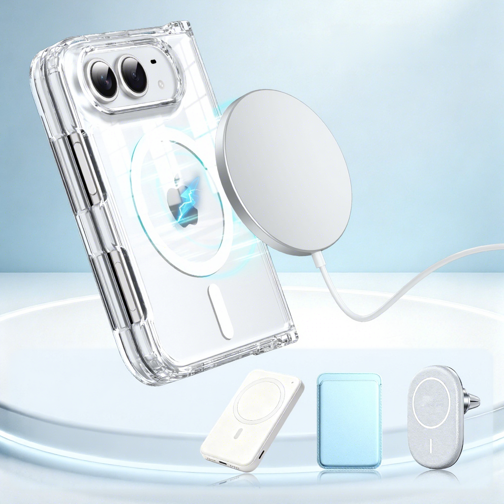 iPhone 18 Fold Clear Magnetic Case – Anti-Yellow Shockproof Cover