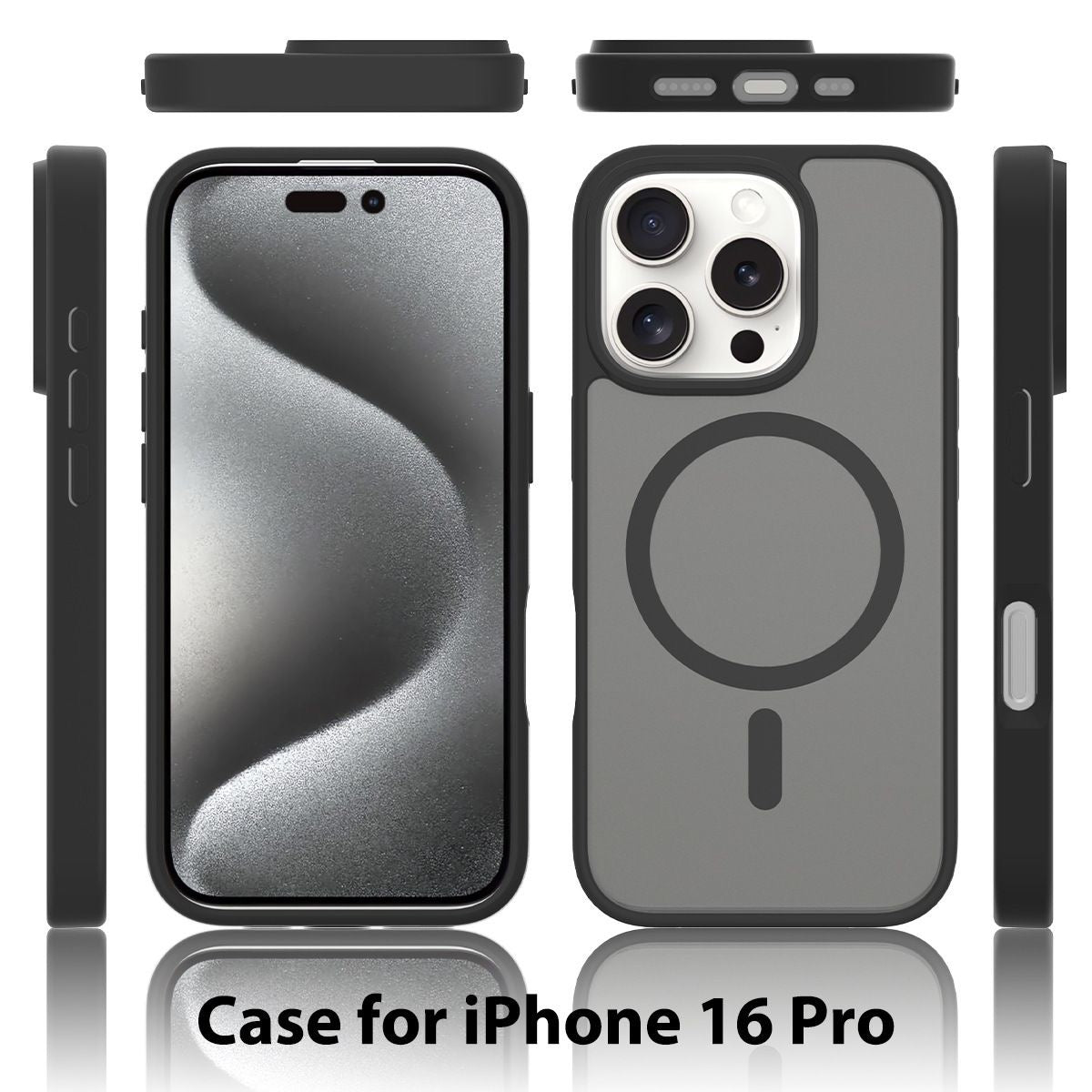 iPhone Frosted Transparent ColorMagnetic Ring Case