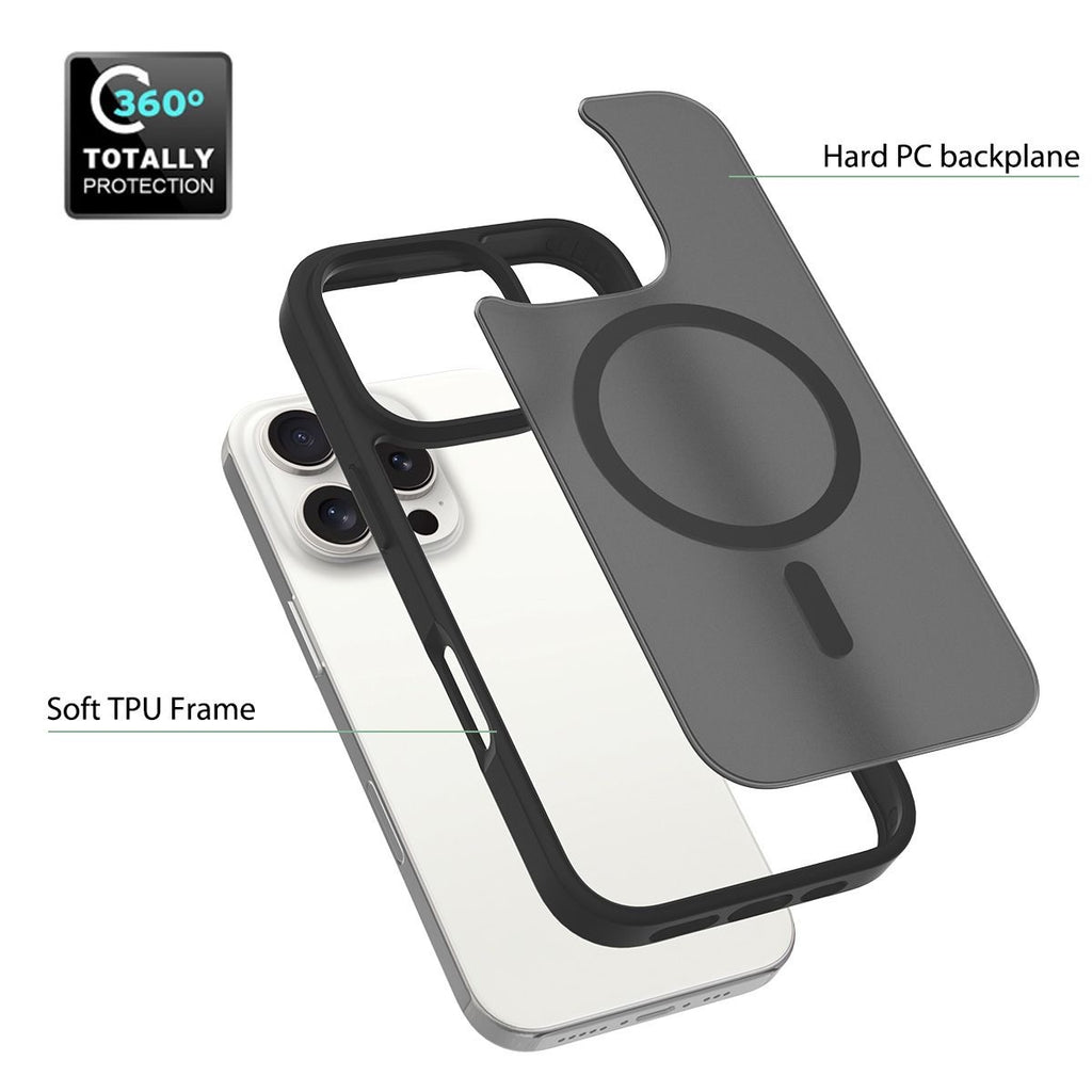 iPhone Frosted Transparent ColorMagnetic Ring Case