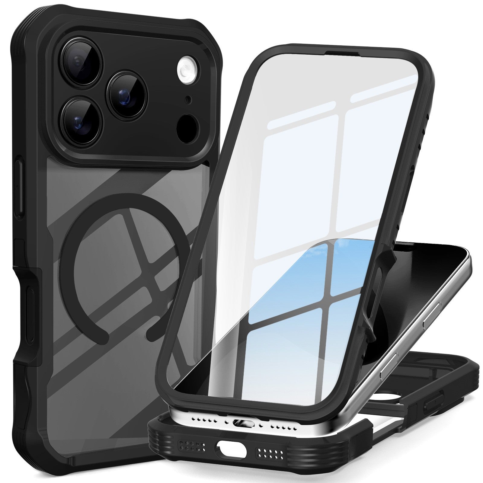 360° Full Body Magnetic iPhone Case with Built-in Screen Protector