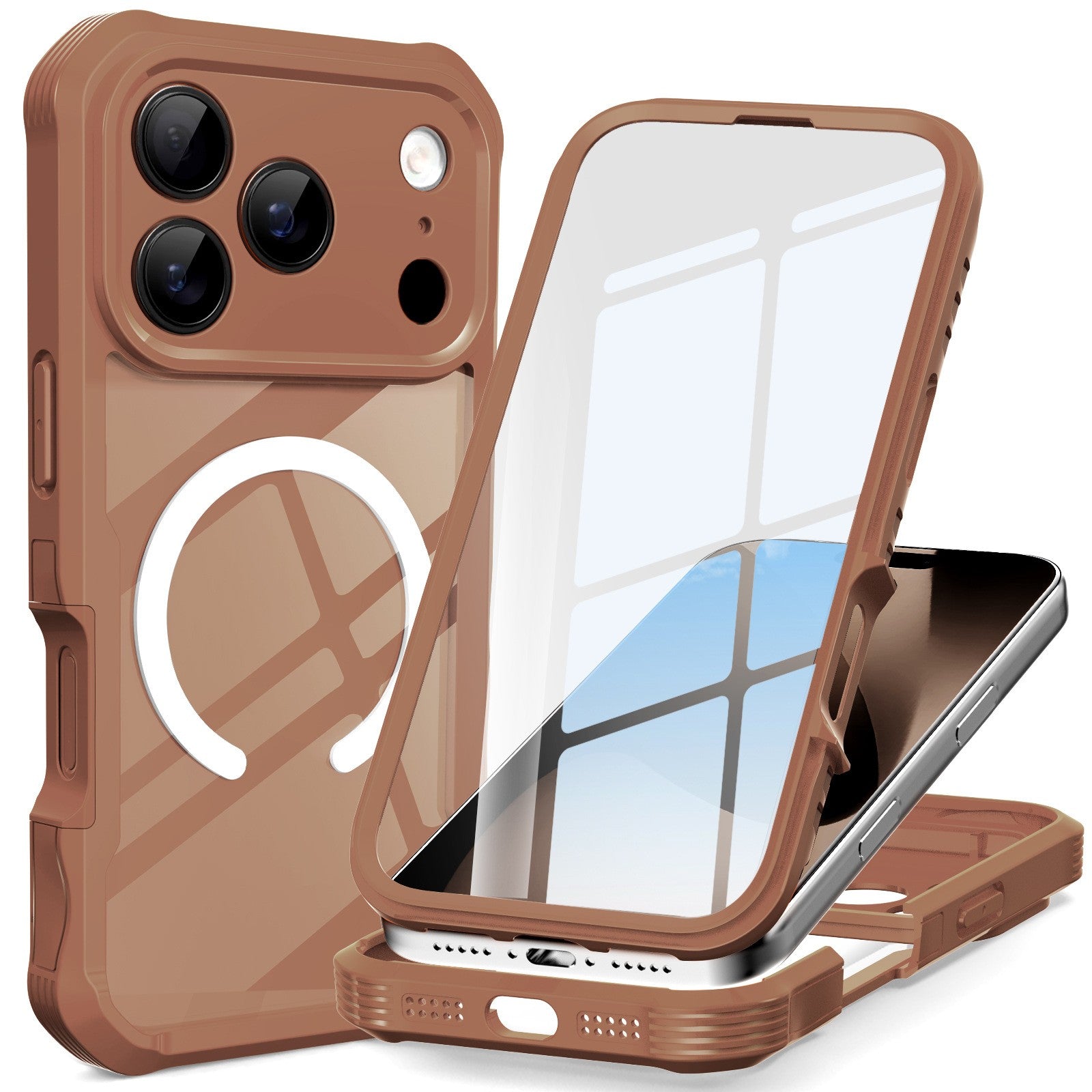 360° Full Body Magnetic iPhone Case with Built-in Screen Protector