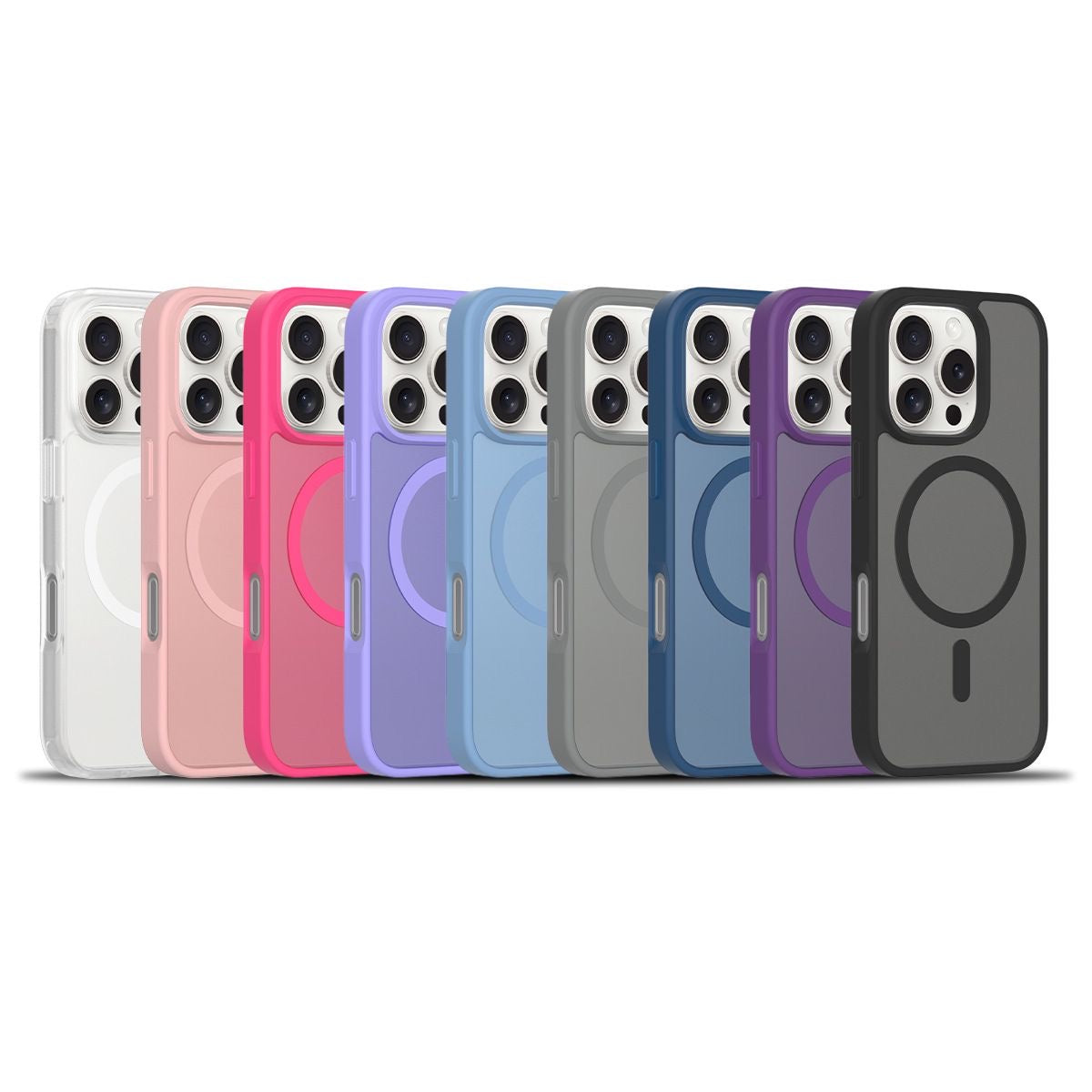 iPhone Frosted Transparent ColorMagnetic Ring Case