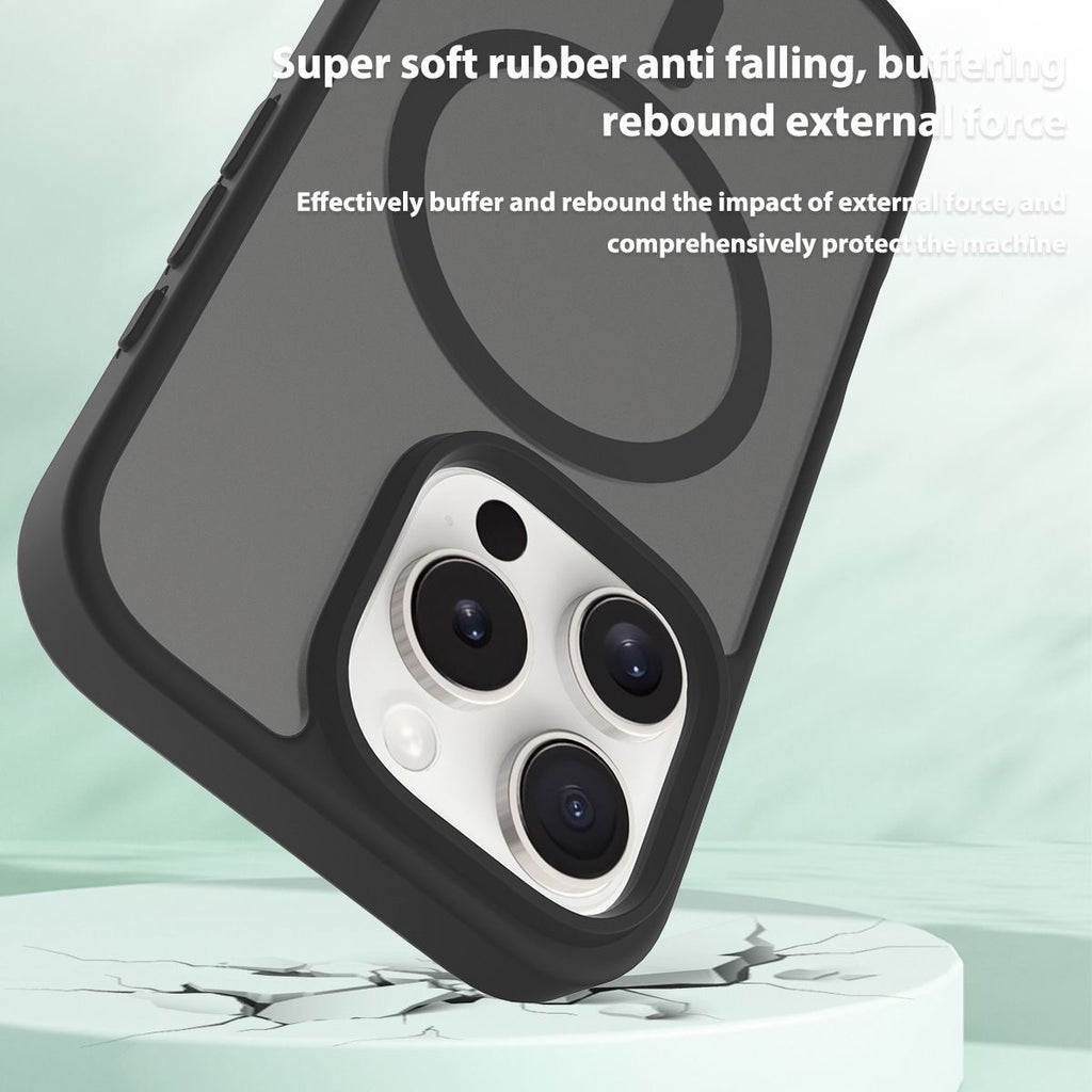 iPhone Frosted Transparent ColorMagnetic Ring Case