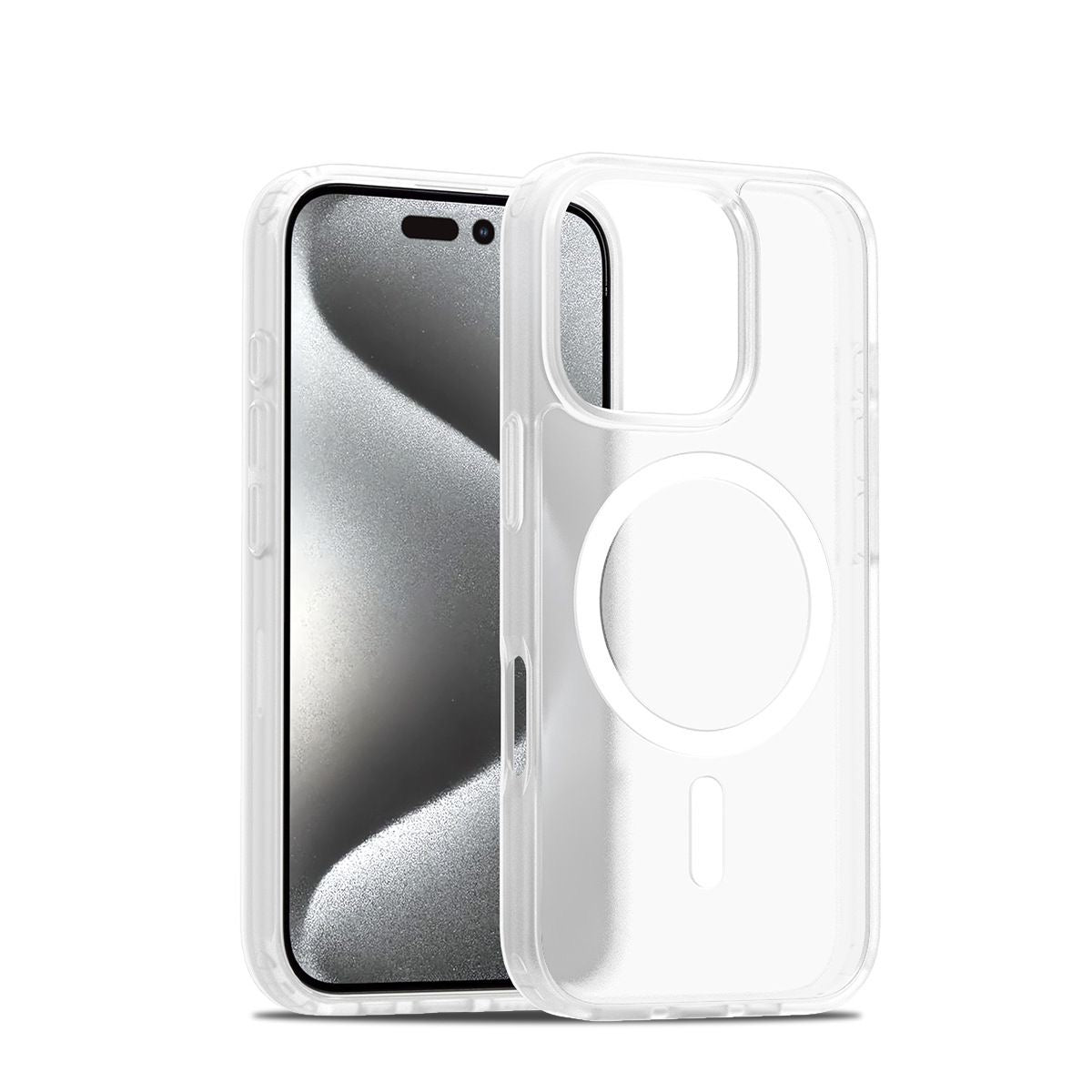 iPhone Frosted Transparent ColorMagnetic Ring Case