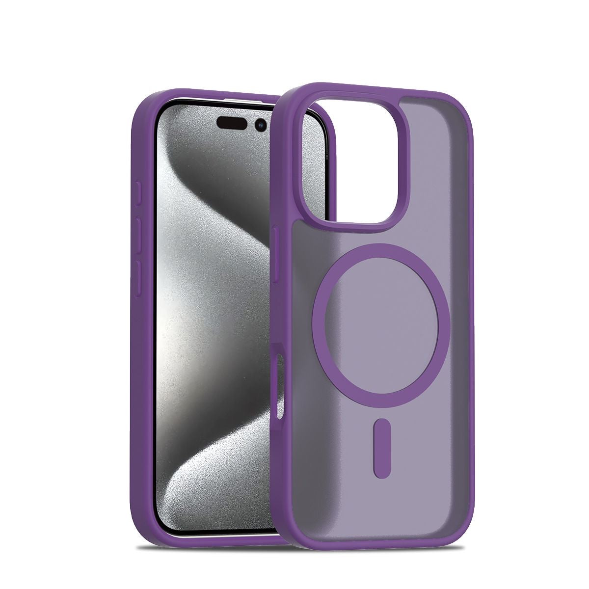 iPhone Frosted Transparent ColorMagnetic Ring Case