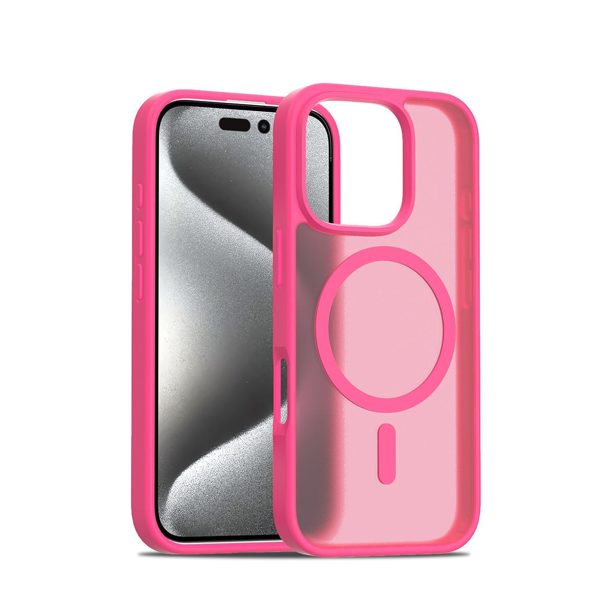 iPhone Frosted Transparent ColorMagnetic Ring Case