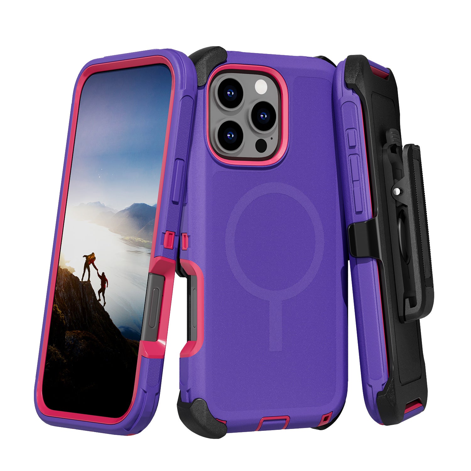 iPhone Hybrid Shockproof MagSafe Case with Belt Clip