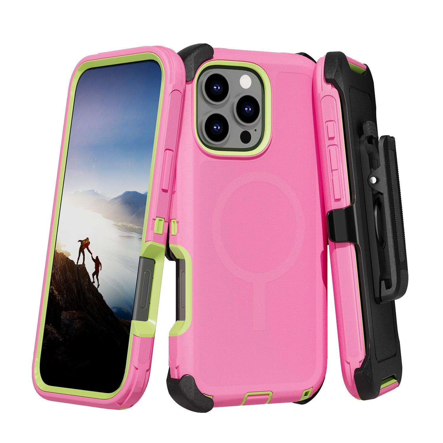 iPhone Hybrid Shockproof MagSafe Case with Belt Clip