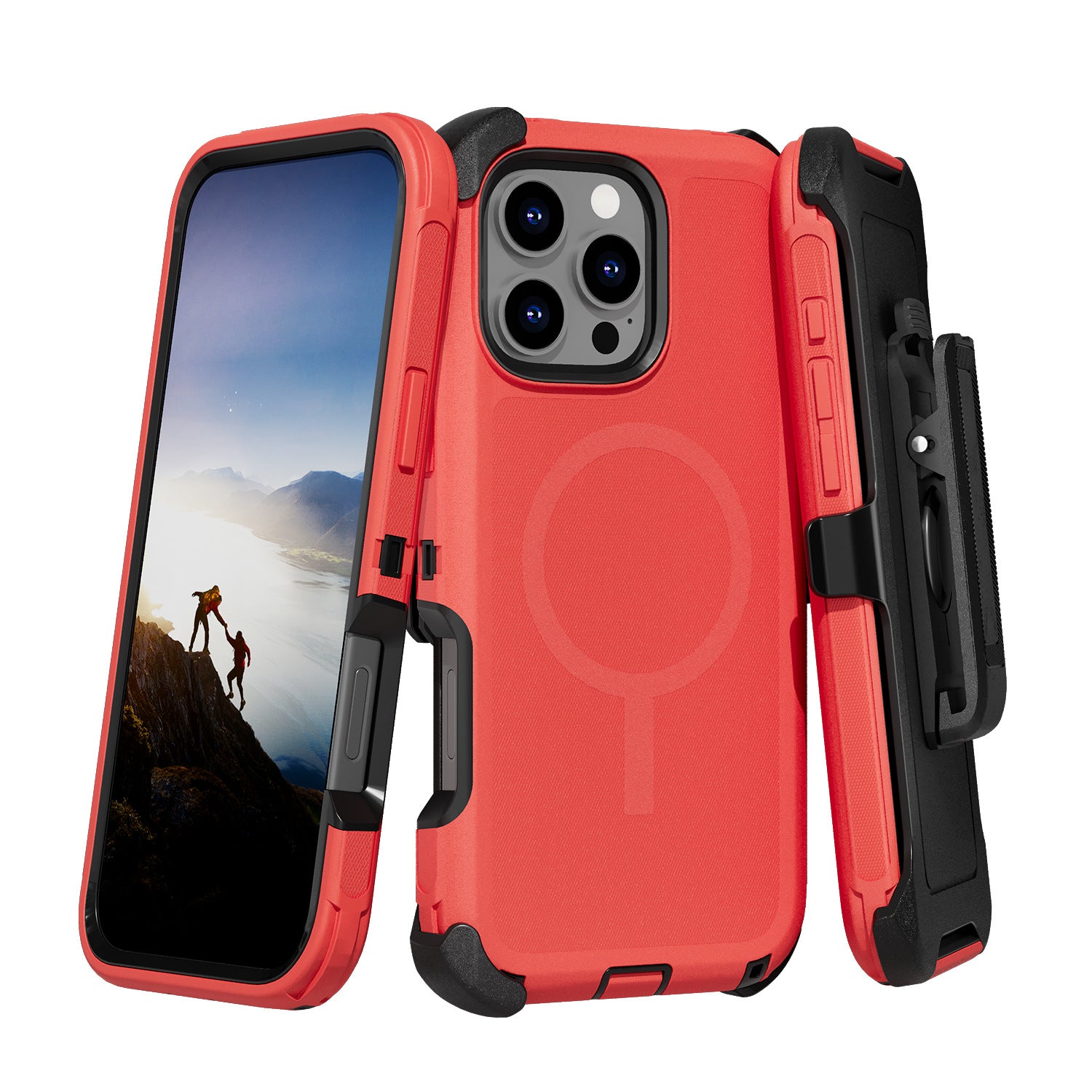 iPhone Hybrid Shockproof MagSafe Case with Belt Clip