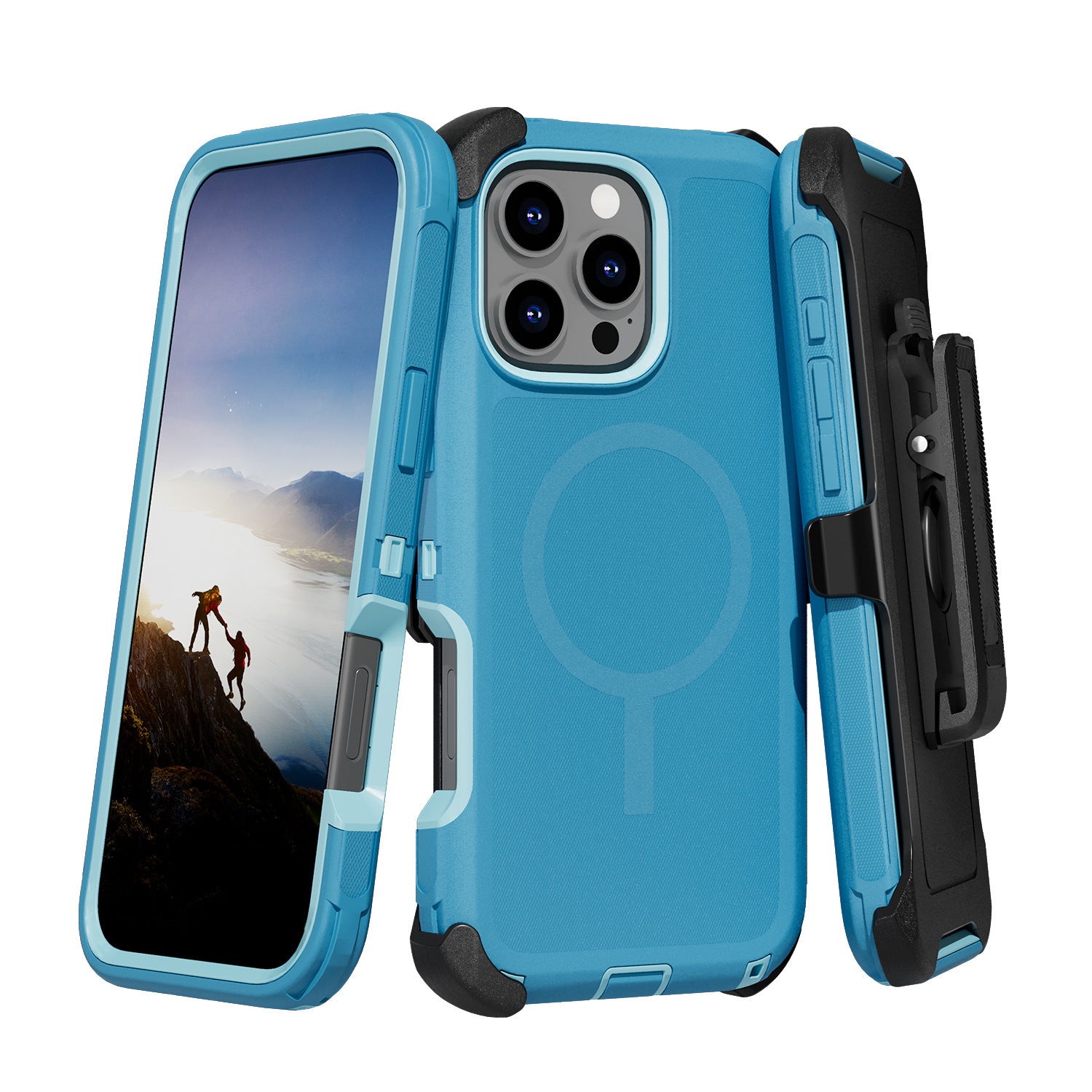 iPhone Hybrid Shockproof MagSafe Case with Belt Clip