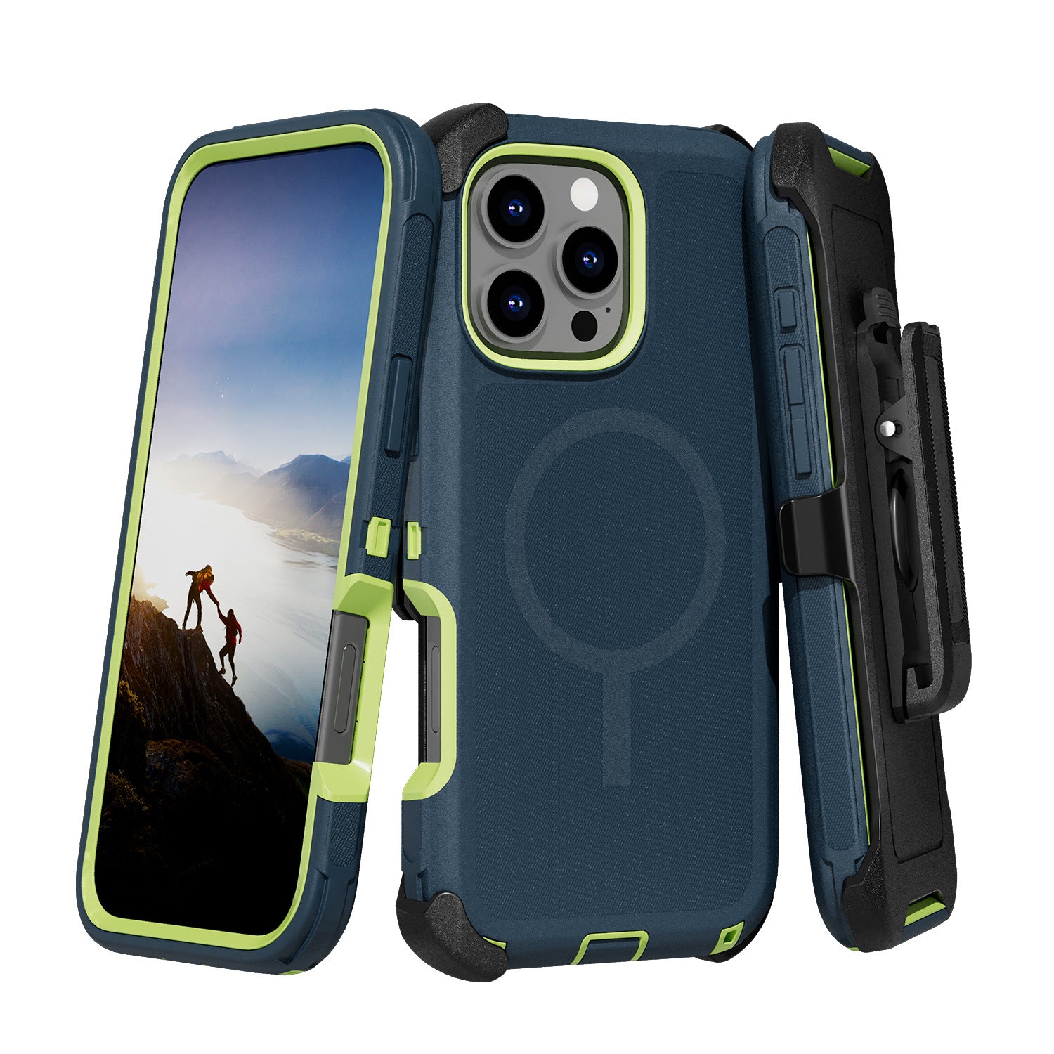 iPhone Hybrid Shockproof MagSafe Case with Belt Clip