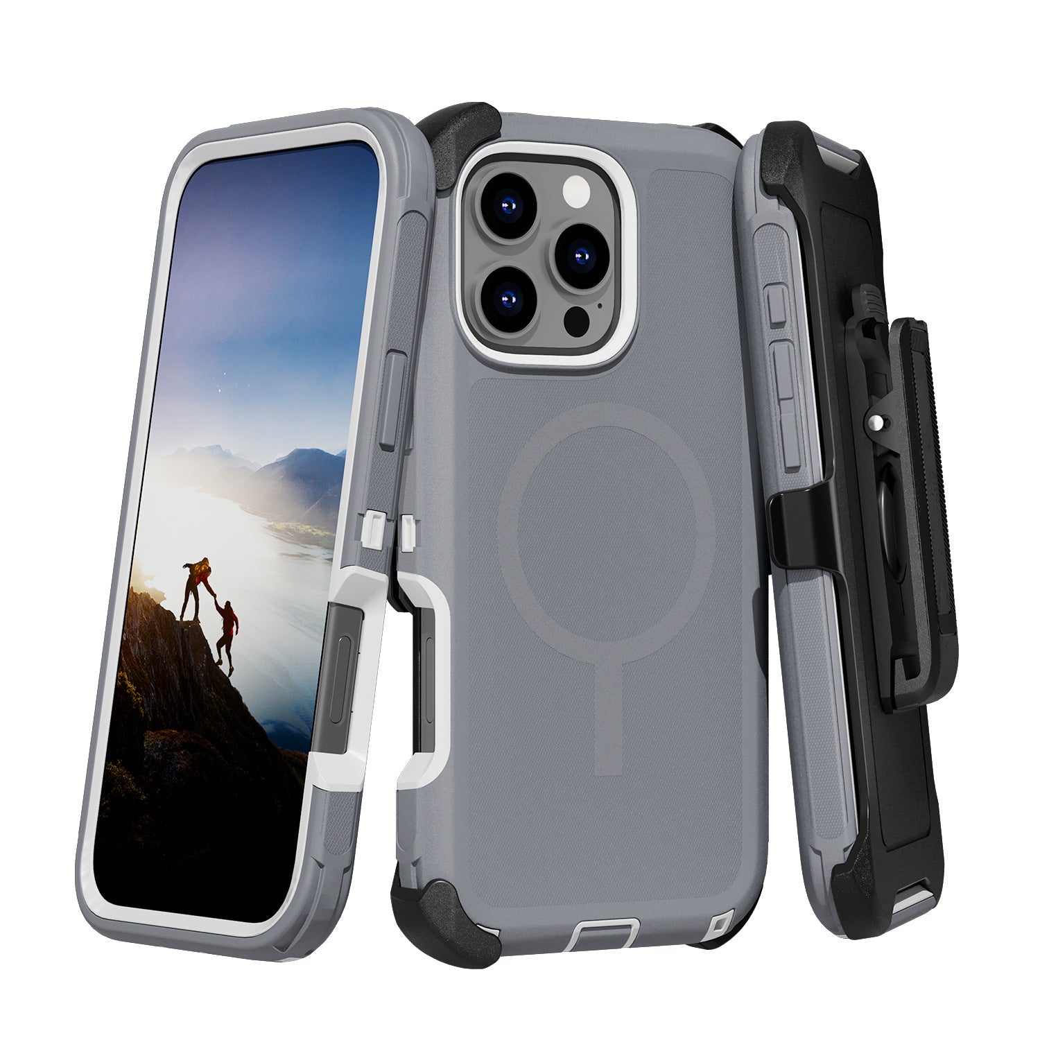 iPhone Hybrid Shockproof MagSafe Case with Belt Clip