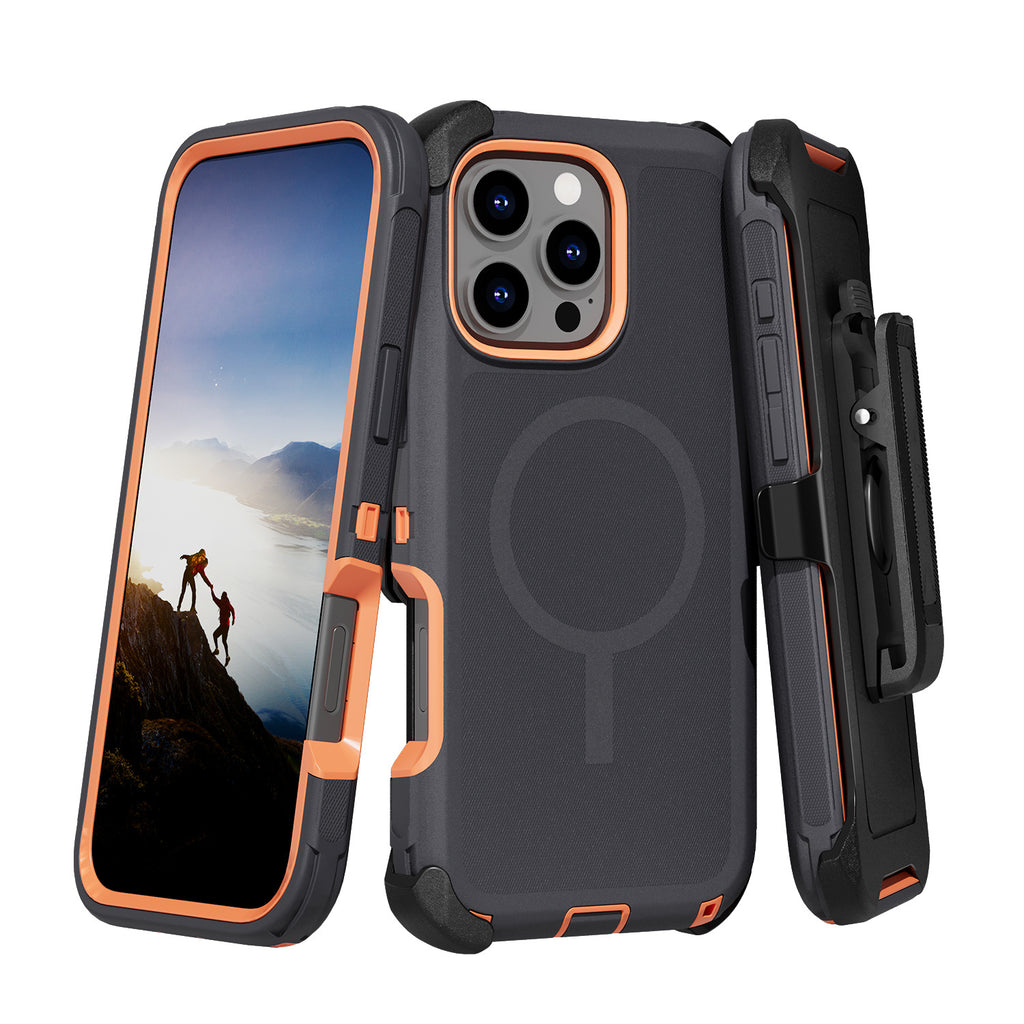 iPhone Hybrid Shockproof MagSafe Case with Belt Clip