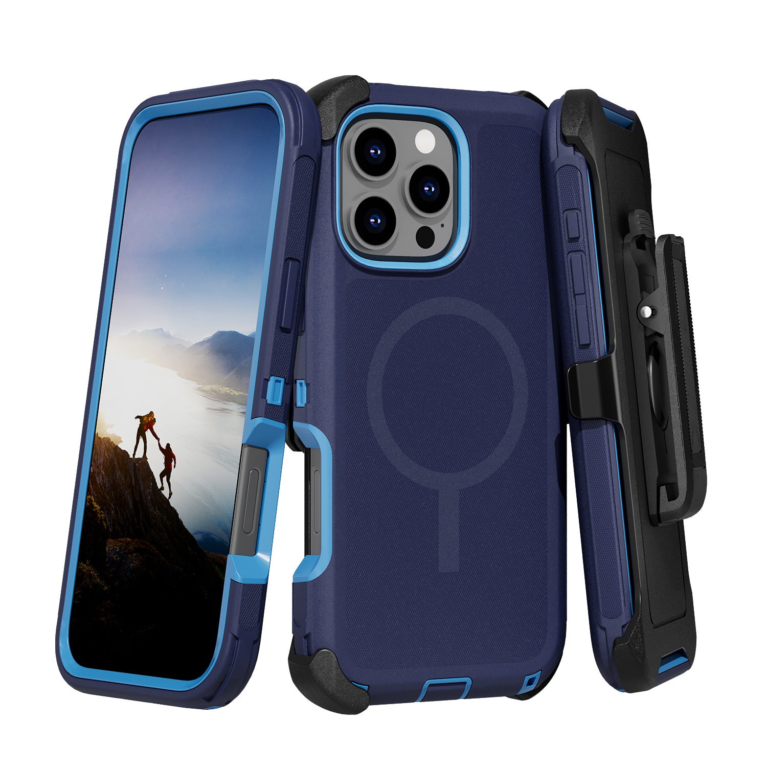 iPhone Hybrid Shockproof MagSafe Case with Belt Clip
