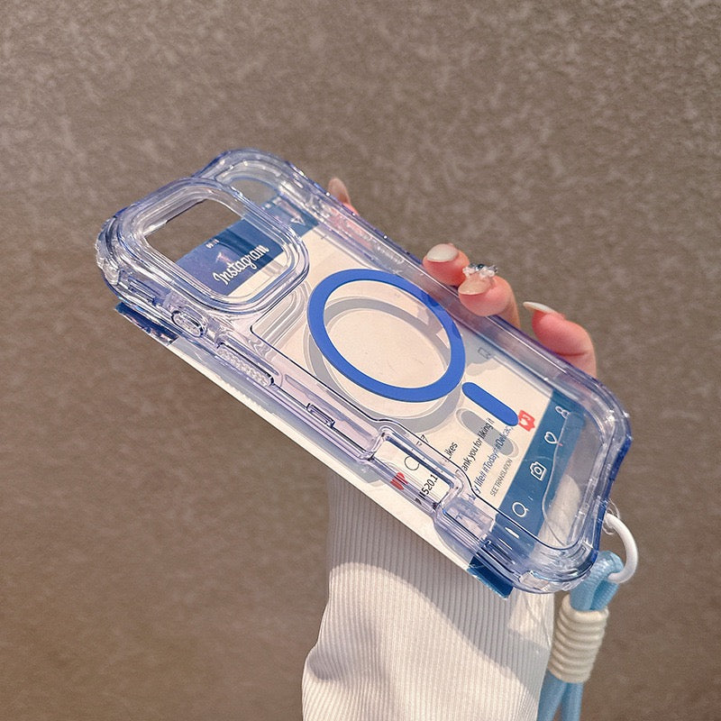 Triple Layer Transparent iPhone Case with Charm