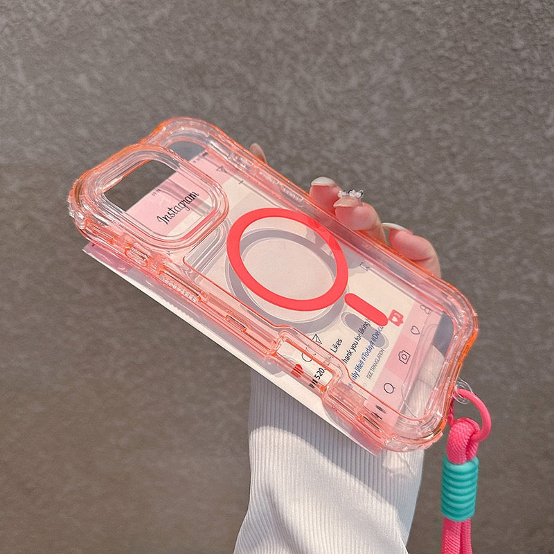 Triple Layer Transparent iPhone Case with Charm