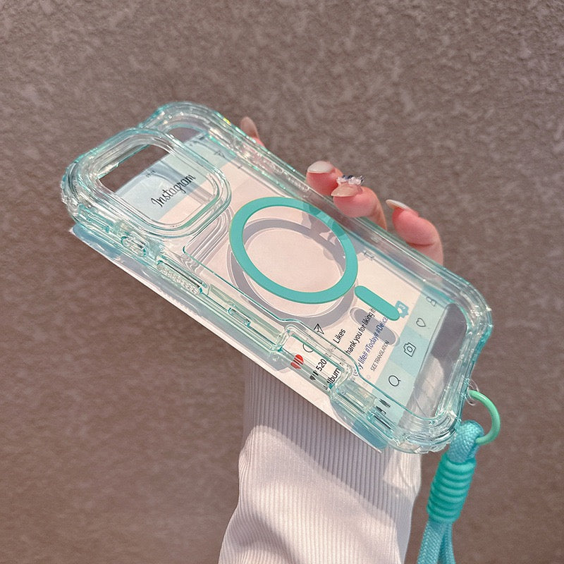 Triple Layer Transparent iPhone Case with Charm