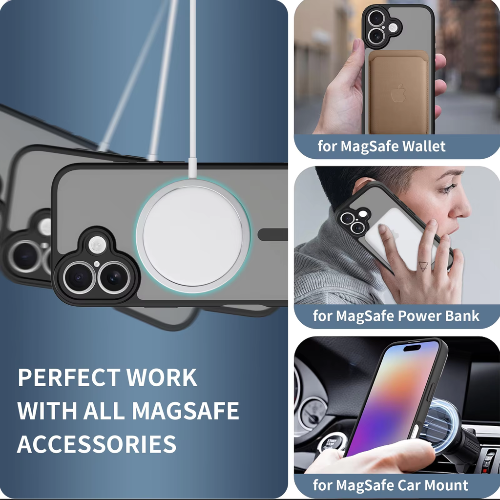 Frosted MagSafe iPhone Case Slim Shockproof Magnetic Protective Cover