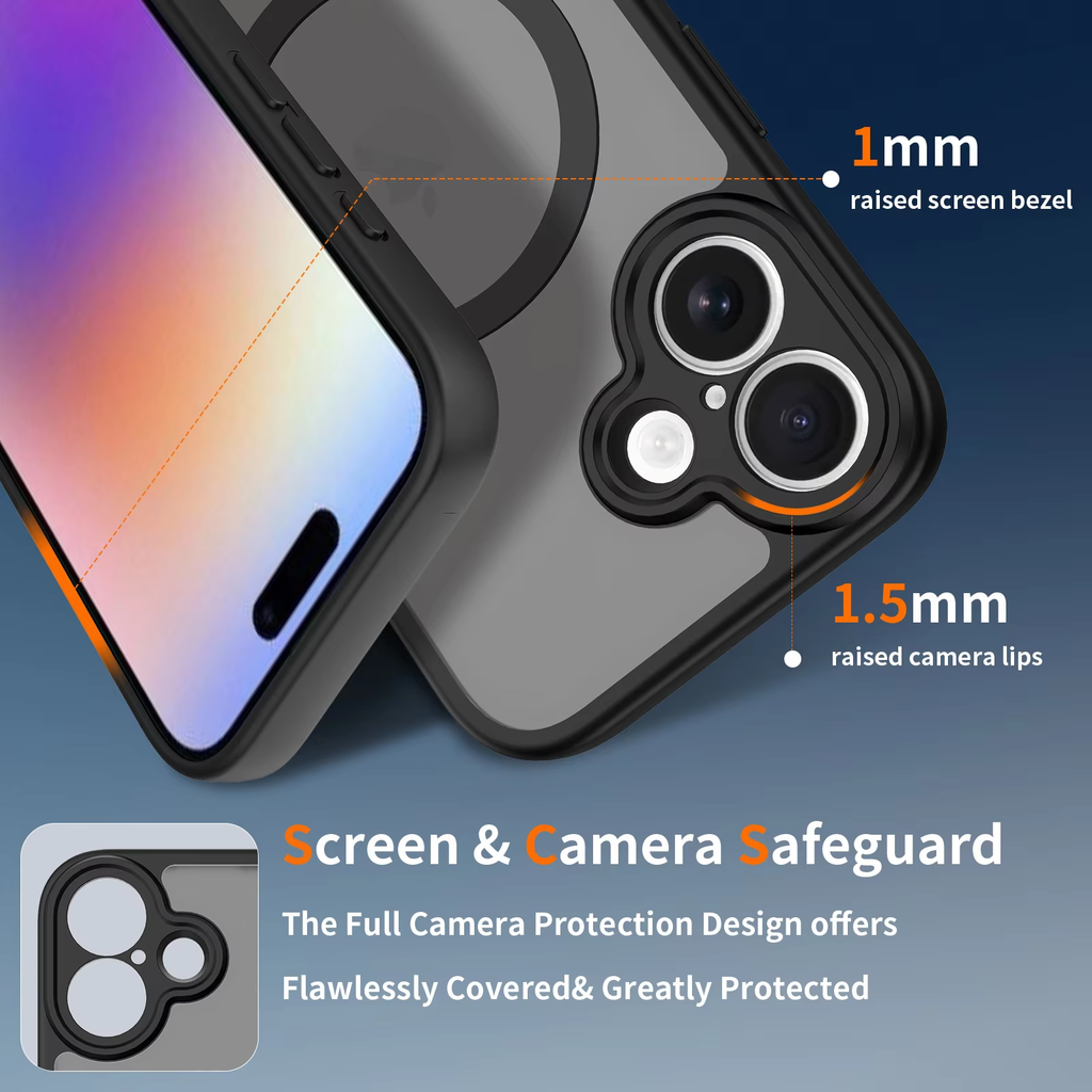 Frosted MagSafe iPhone Case Slim Shockproof Magnetic Protective Cover