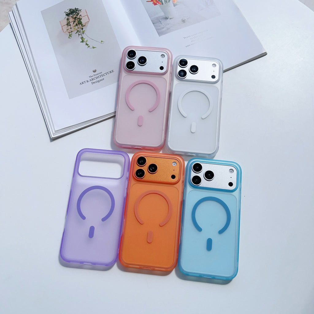 Frosted Translucent MagSafe iPhone Case – Slim Matte Magnetic Shockproof Protective Cover