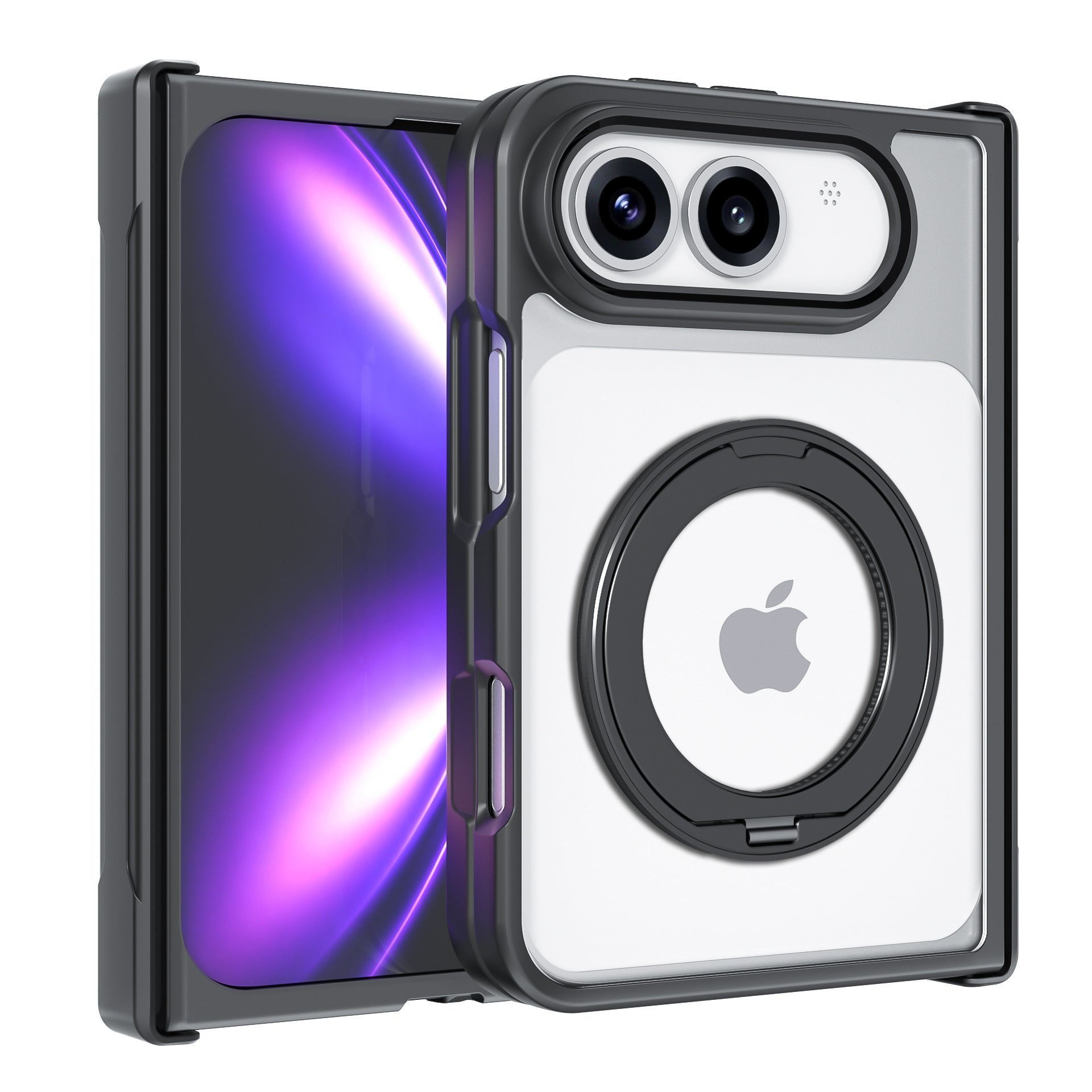 iPhone 18 Fold Magnetic Ring Stand Case – Hinge Protection Shockproof Cover