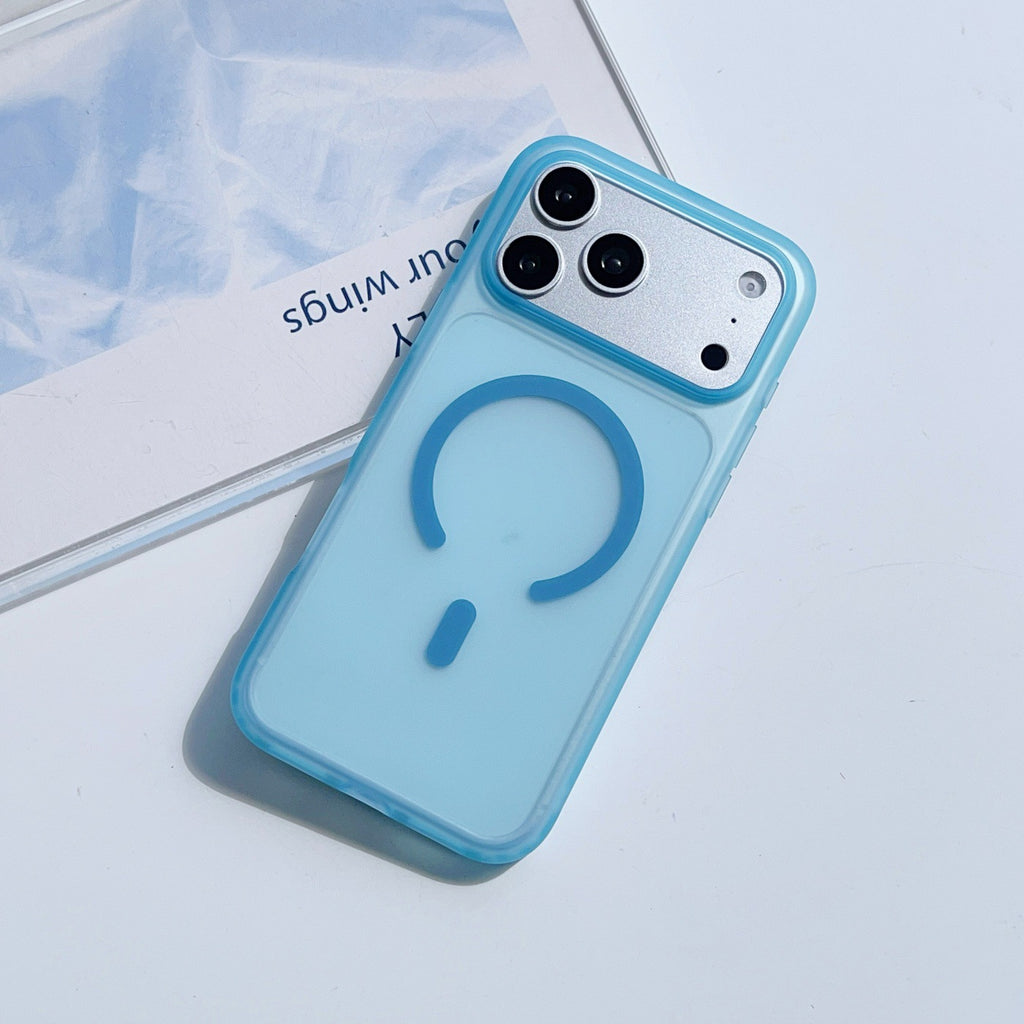 Frosted Sky Blue Magnetic iPhone Case
