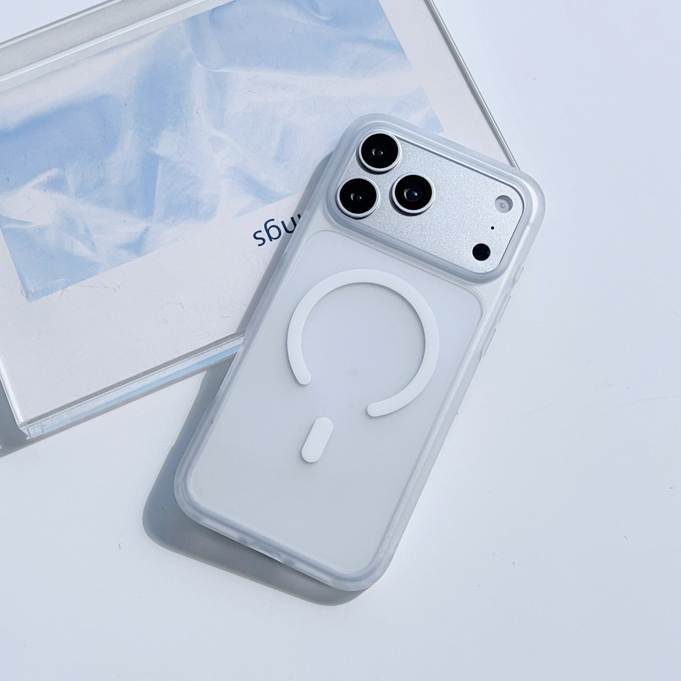 Frosted Sky Blue Magnetic iPhone Case