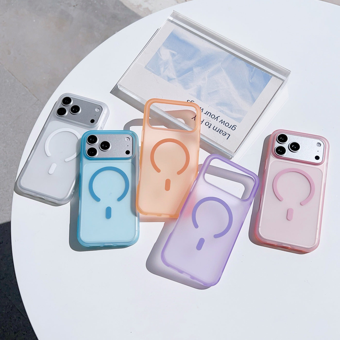 Frosted Sky Blue Magnetic iPhone Case