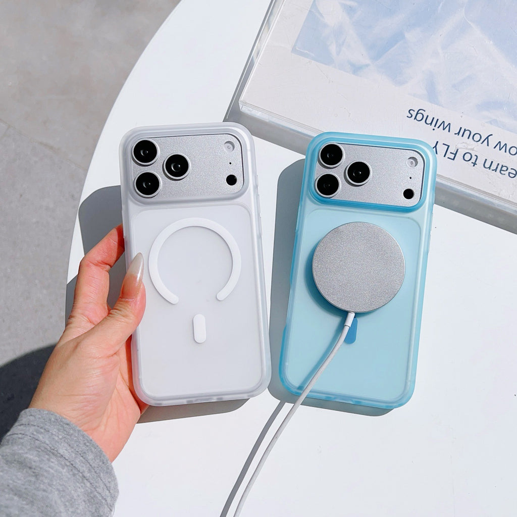 Frosted Sky Blue Magnetic iPhone Case