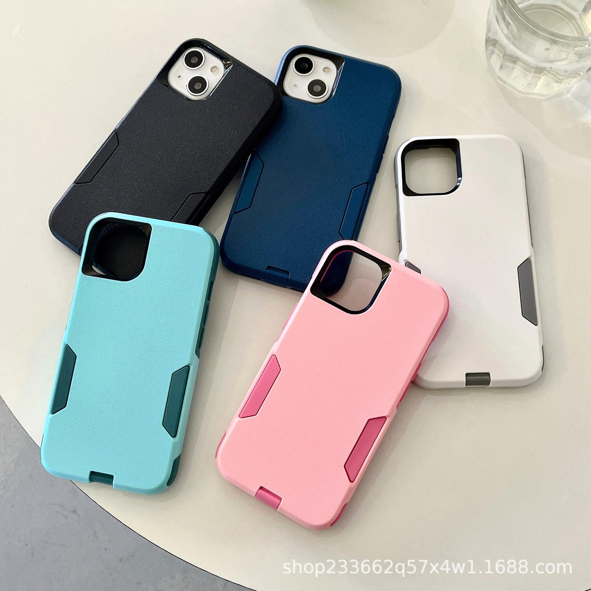 Thin Protective iPhone Case Dual-Layer 3-in-1 2 Tones Shockproof