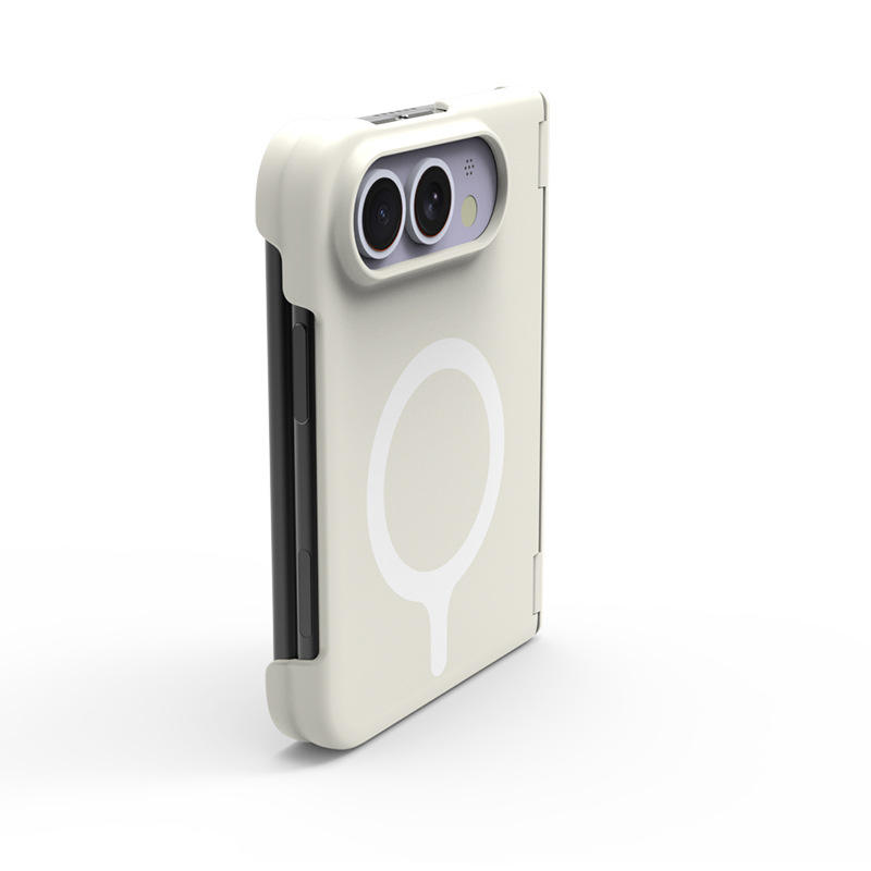 iPhone 18 Fold White Pastel Magnetic Case – Slim Matte Shockproof Protective Cover