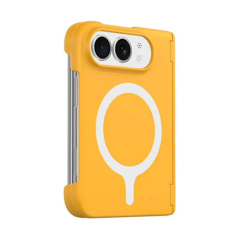 iPhone 18 Fold Yellow Pastel Magnetic Case – Slim Matte Shockproof Protective Cover
