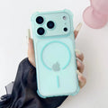 iPhone Case Matte Frosted Magnetic Phone Case with 4 Corner Air Cushion Double Protection Full Covered